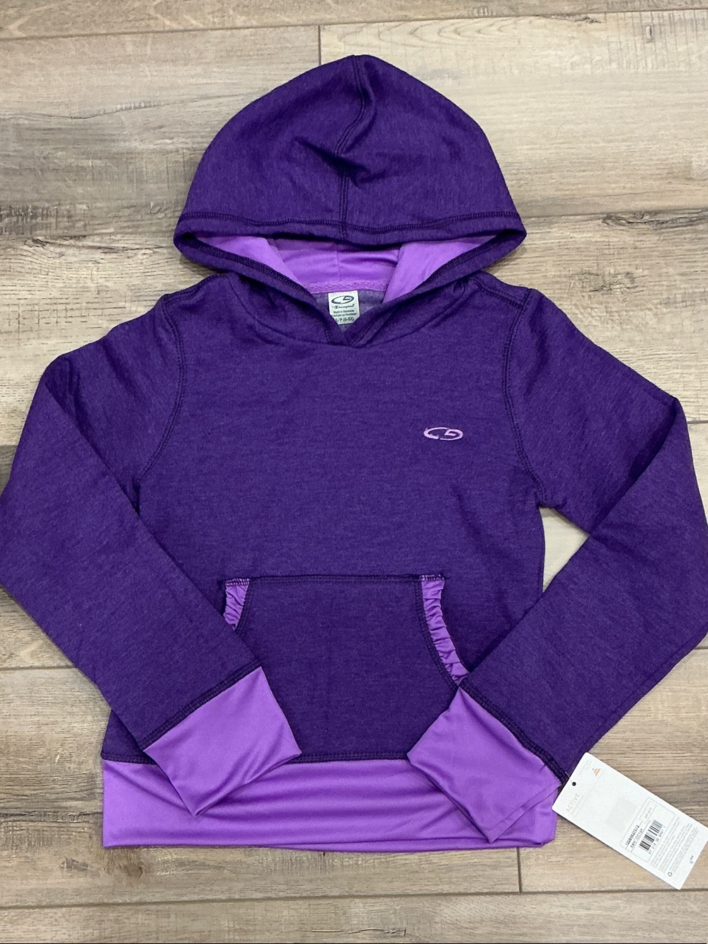 Champion Girls Purple Hooded Pullover with Lilac Accents